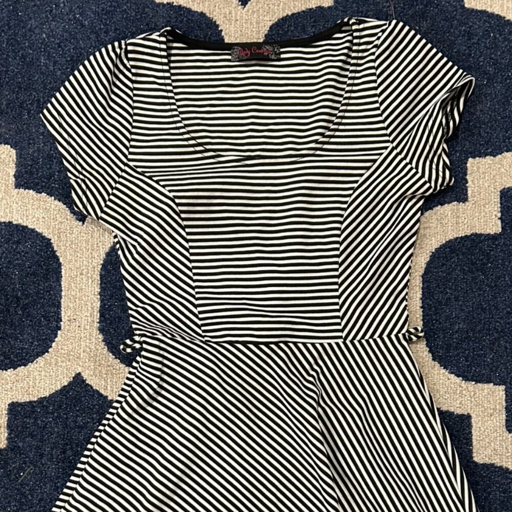 Body Central black and white striped dress